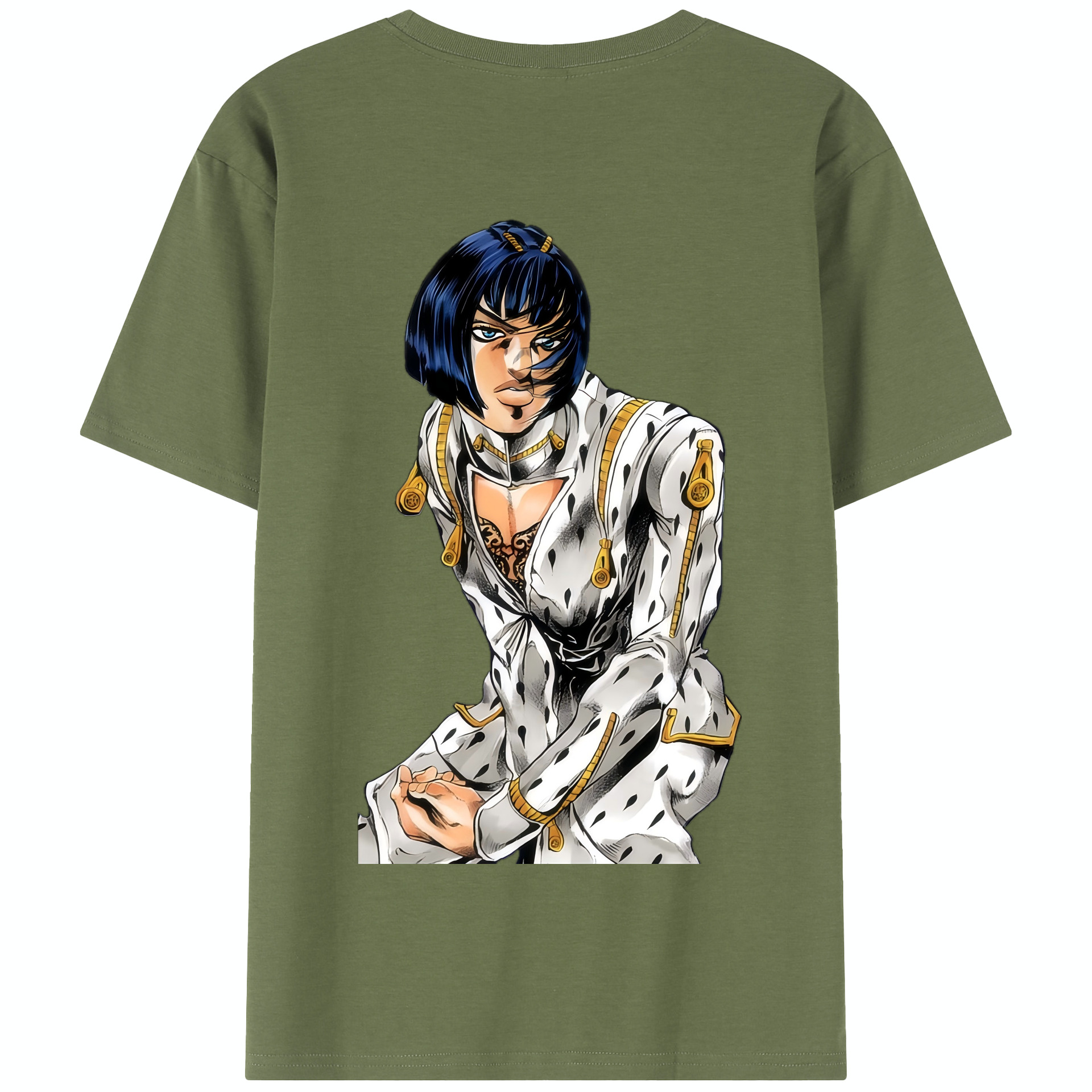 （画像用） ジョジョの奇妙な冒険 ブローノ?ブチャラティ JoJo's Bizarre Adventure Bruno Bucciarati 綿100％半袖Tシャツ（背面プリント）